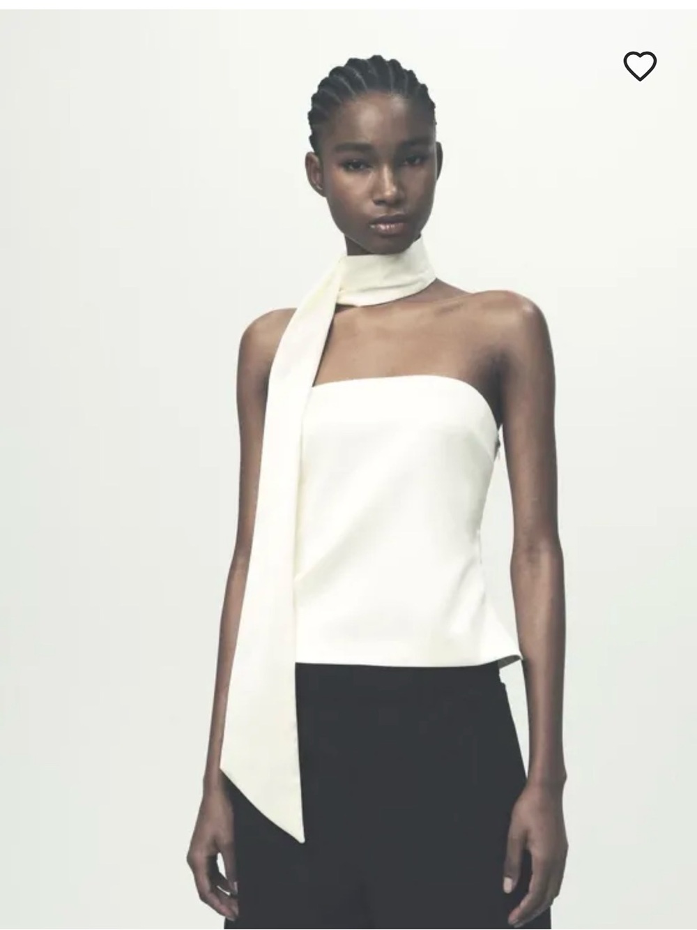 Zara Gray Strapless Scarf Crop Top